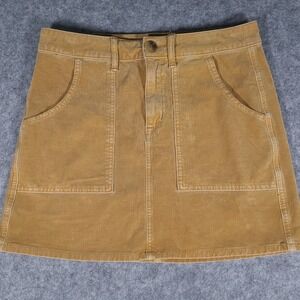 American Eagle Corduroy‎ Mini Skirt Womens 6 Mustard Super Stretch Patch Pocket